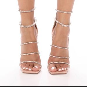Nude Rhinestone Heels